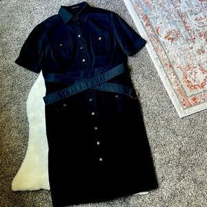 Strenesse black shirt dress size Large with belt